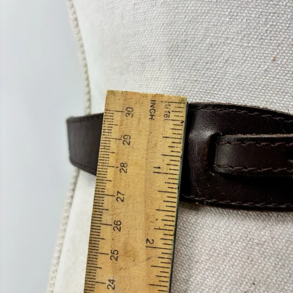 AEO Womens XS Small Belt Brown Leather 90s Fashion Glam Belt